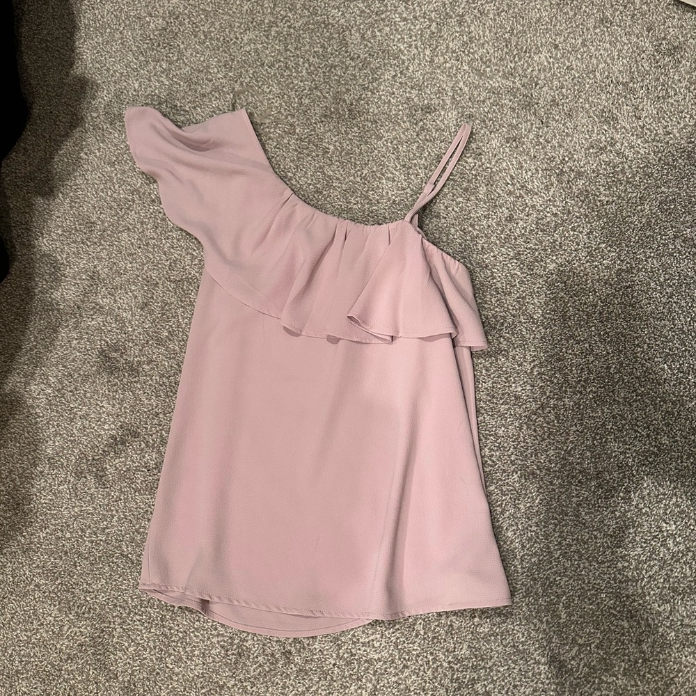 Lily White Lavender Ruffle Blouse